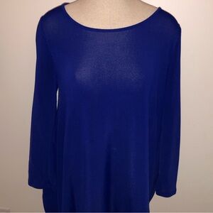 The Limited Blue 3/4 Sleeve Relaxed Blouse